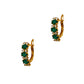 Pre-Owned 18ct Gold Green Agate & CZ Hinged Earrings