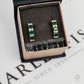 Pre-Owned 18ct Gold Green Agate & CZ Hinged Earrings