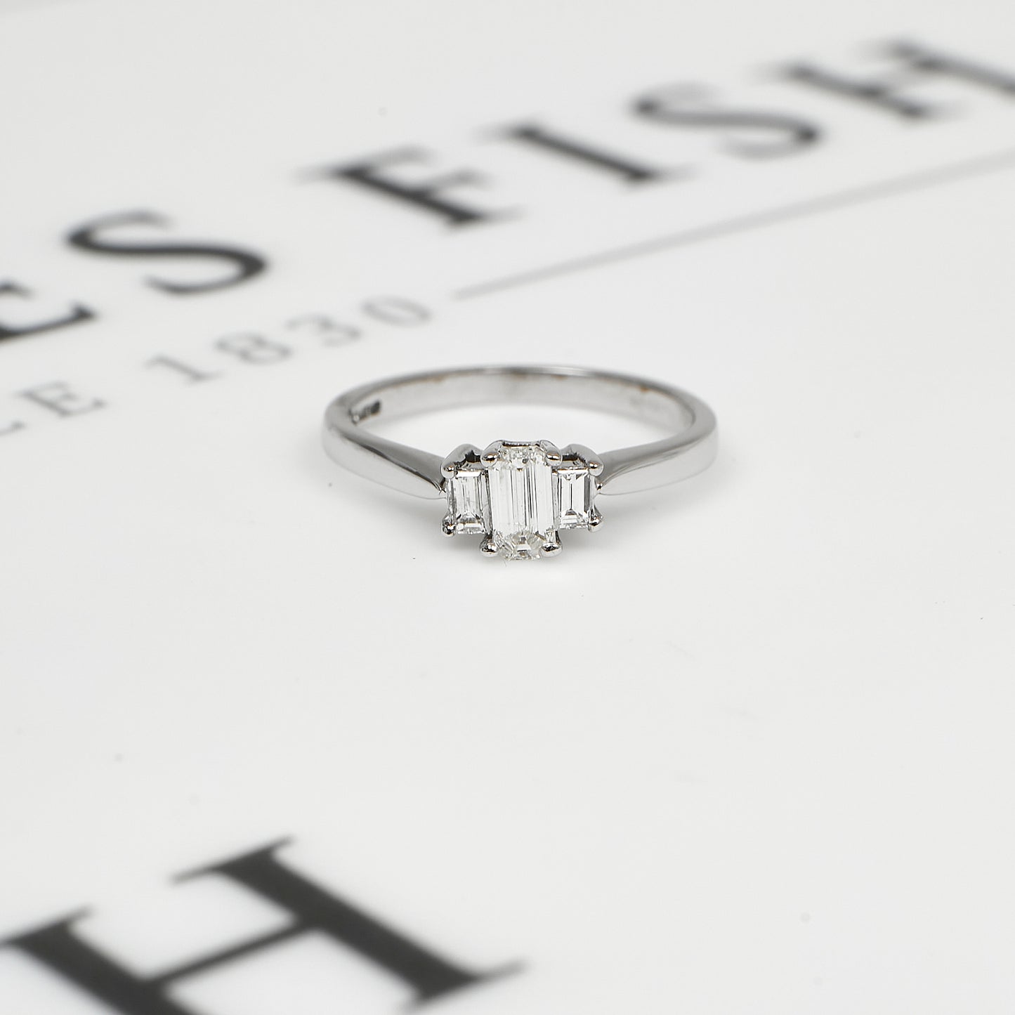 Pre-Owned 18ct White Gold Trinity Diamond Ring Size I.5