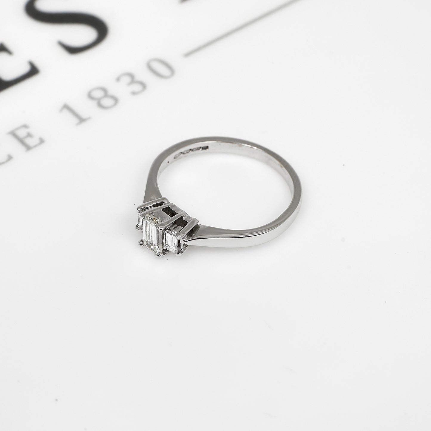 Pre-Owned 18ct White Gold Trinity Diamond Ring Size I.5