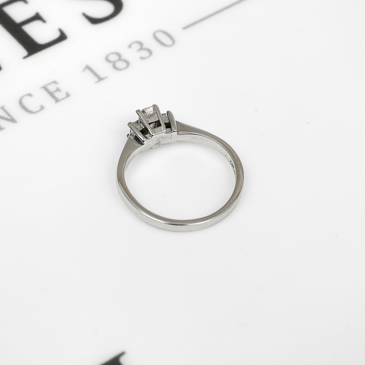 Pre-Owned 18ct White Gold Trinity Diamond Ring Size I.5