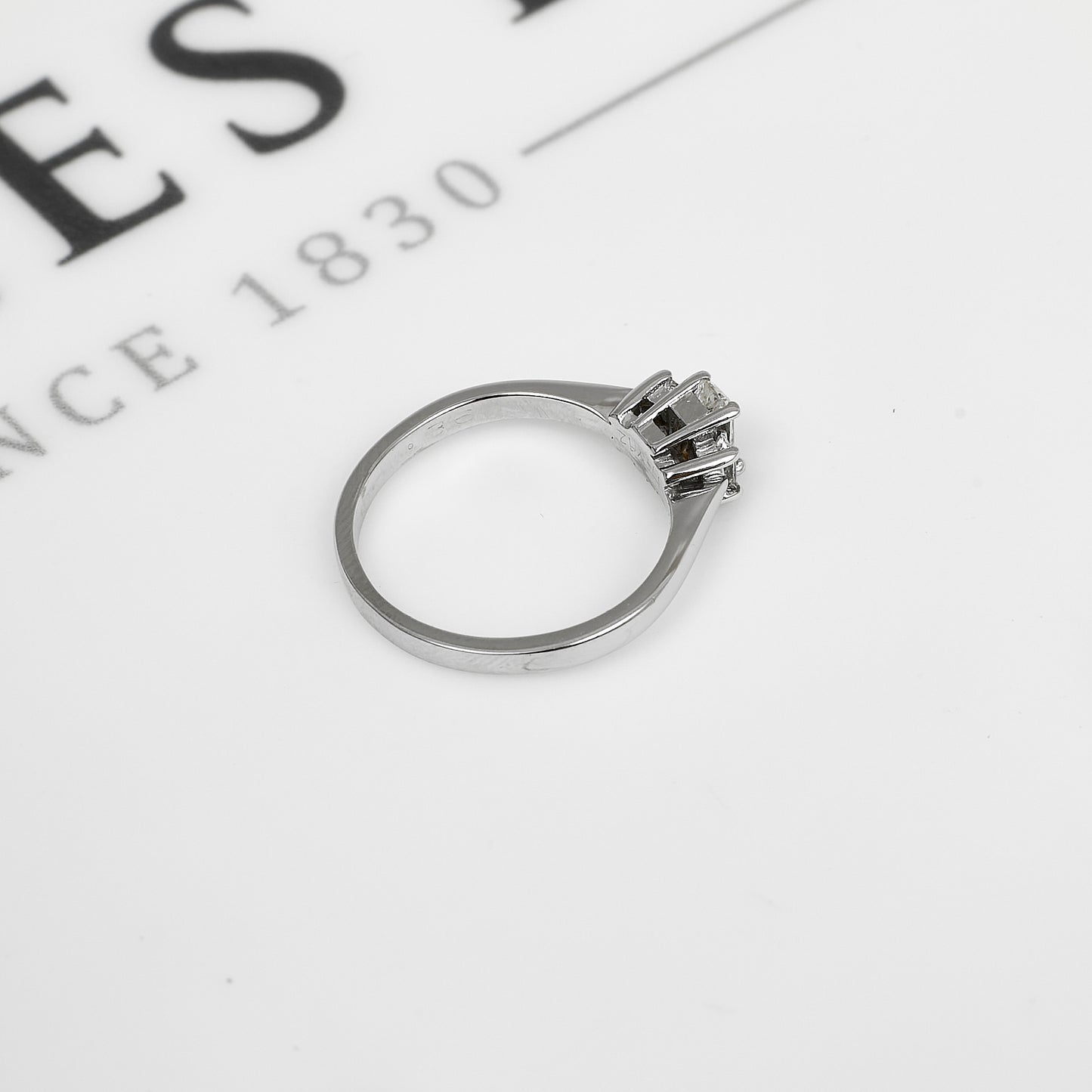 Pre-Owned 18ct White Gold Trinity Diamond Ring Size I.5