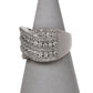 Pre-Owned 18ct White Gold & Diamond Crossover Ring Size L