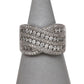 Pre-Owned 18ct White Gold & Diamond Crossover Ring Size L
