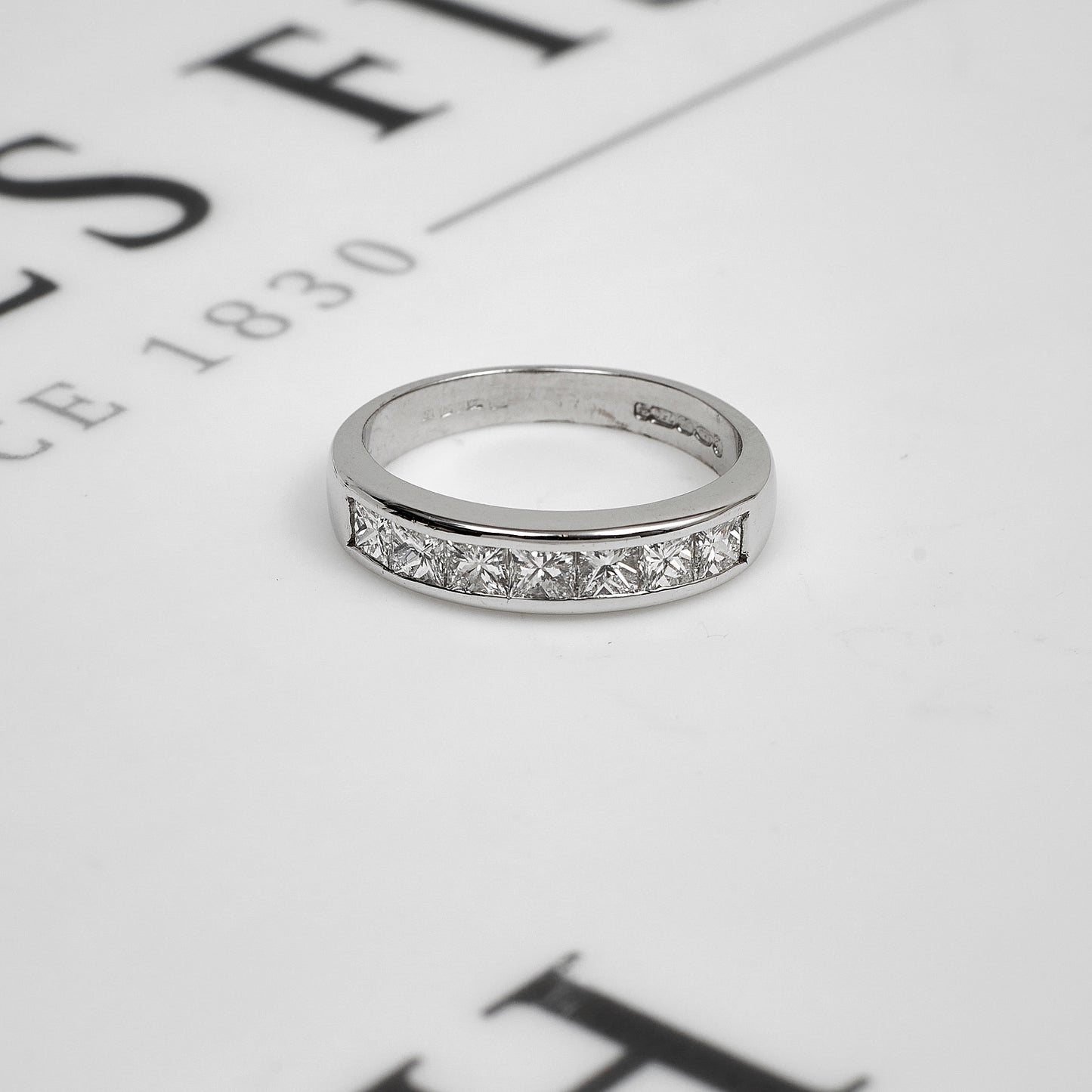 Pre-Owned 18ct White Gold 7 Diamond Half Eternity Ring Size K
