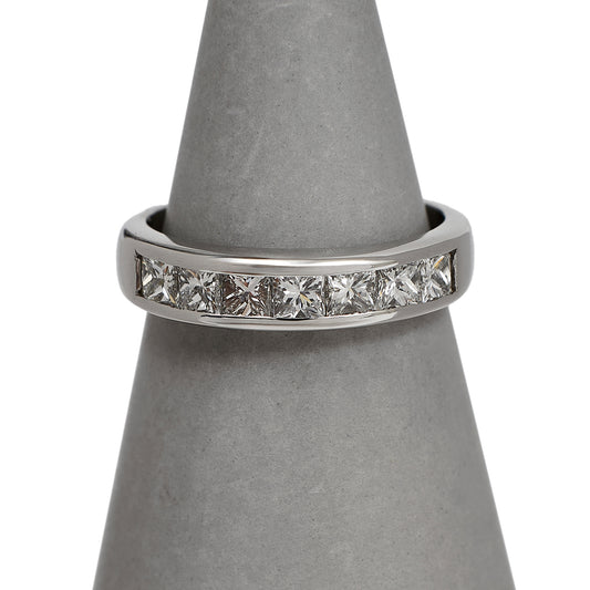 Pre-Owned 18ct White Gold 7 Diamond Half Eternity Ring Size K