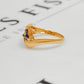 Pre-Owned 14ct Gold Flower Sapphire & Diamond Ring Size N