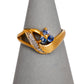 Pre-Owned 14ct Gold Flower Sapphire & Diamond Ring Size N
