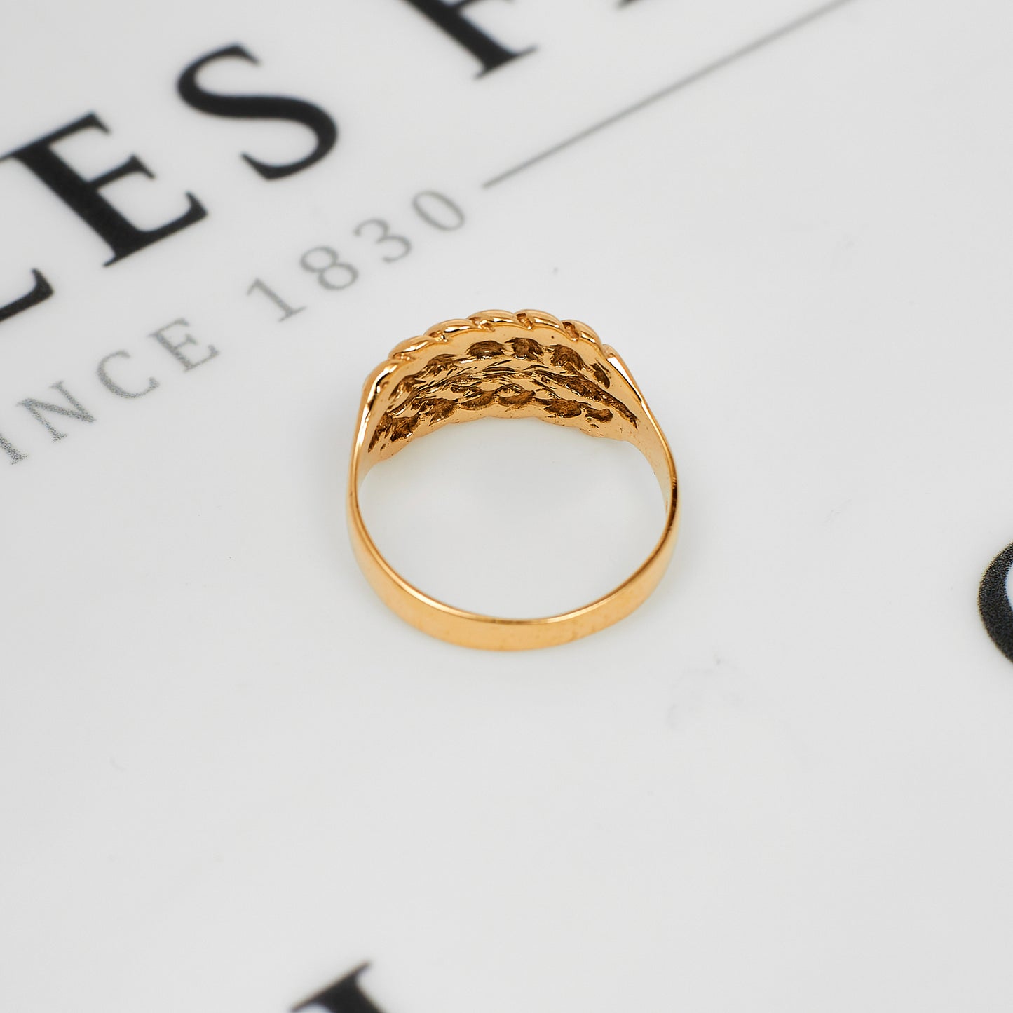 Pre-Owned 9ct Gold 3 Row Shot Ring Size Q