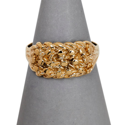 Pre-Owned 9ct Gold 3 Row Shot Ring Size Q