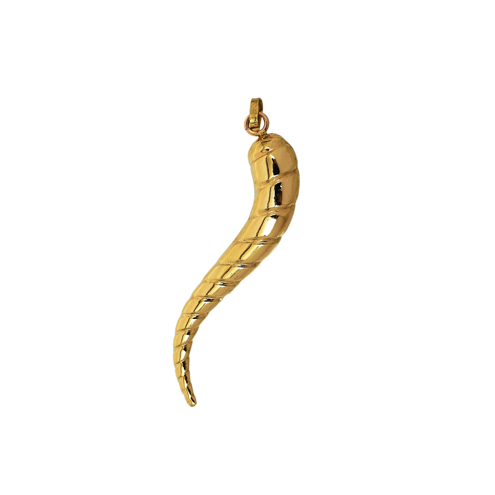 Pre-Owned 9ct Gold Hollow Twist Horn Of Life Pendant