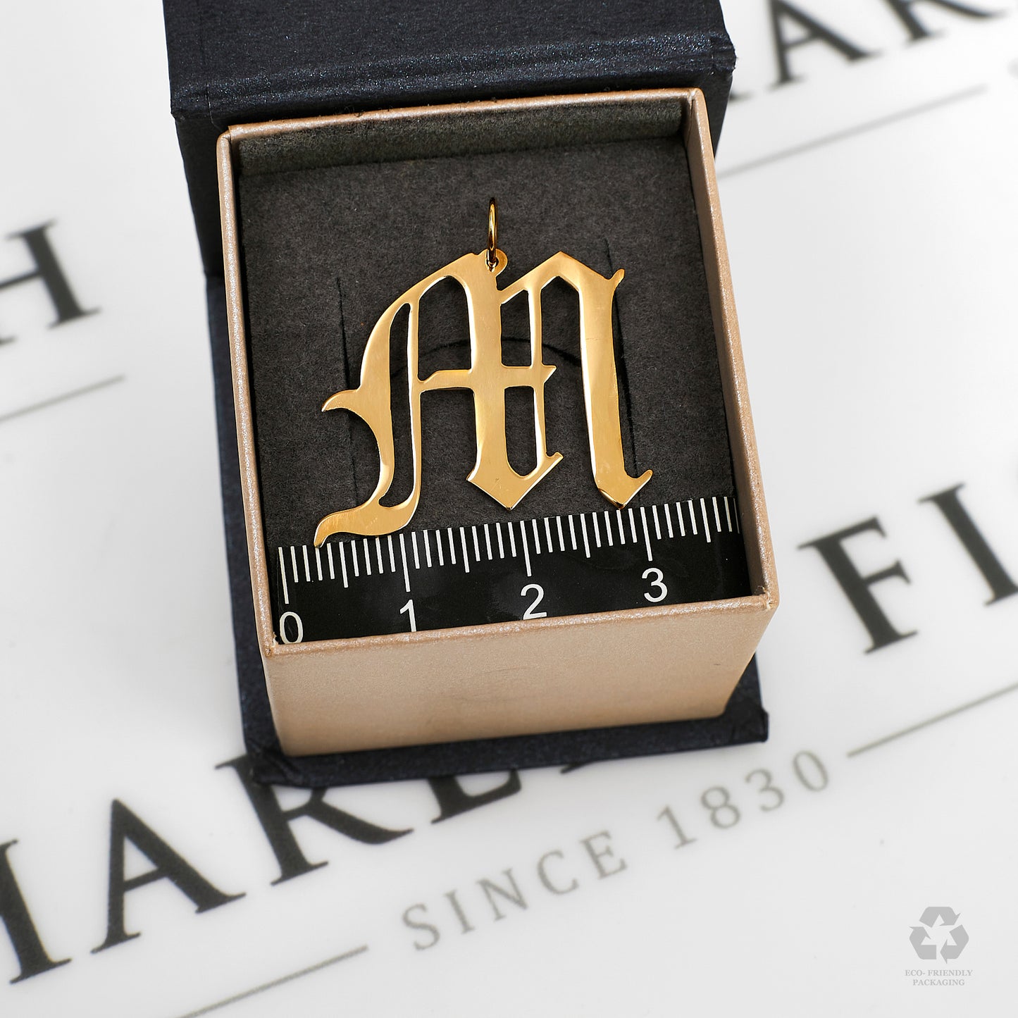 Pre-Owned 9ct Gold Letter M Initial Pendant