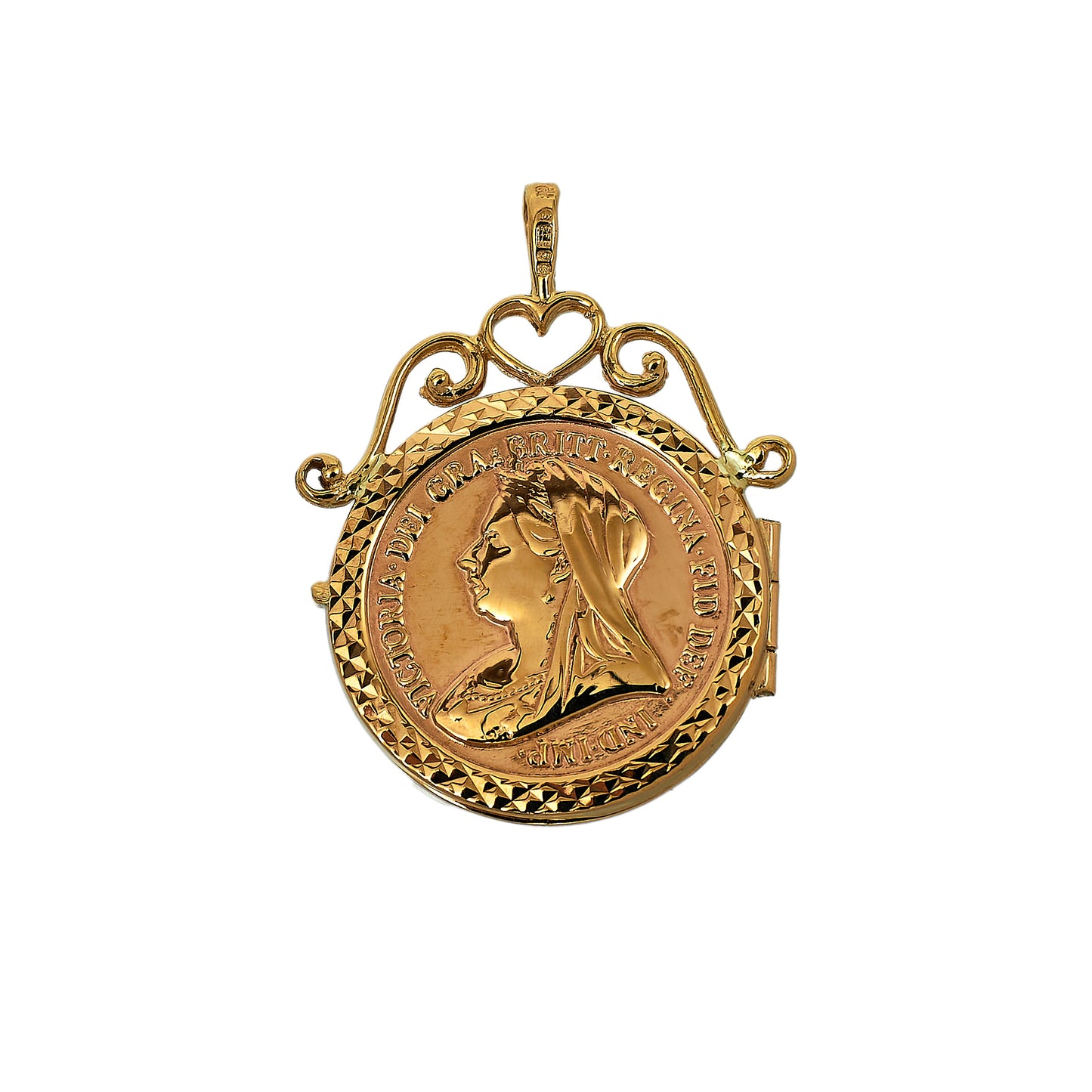 Pre-Owned 9ct Gold Sovereign Style Victoriana Locket