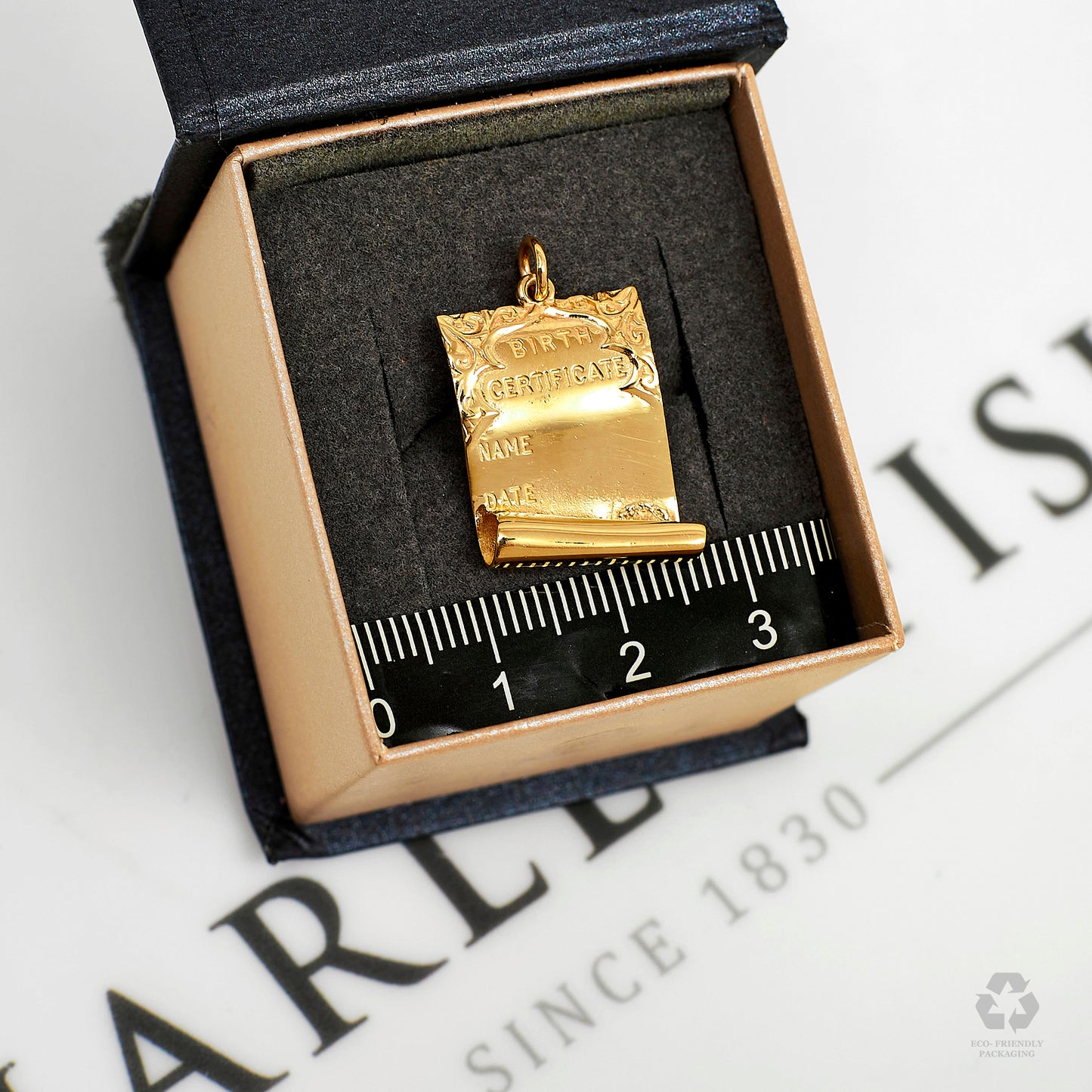 Pre-Owned 9ct Gold Birth Certificate Scroll Charm