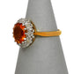 Pre-Owned 18ct Gold Citrine & Diamond Cocktail Ring Size O.5