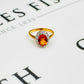 Pre-Owned 18ct Gold Citrine & Diamond Cocktail Ring Size O.5