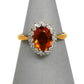 Pre-Owned 18ct Gold Citrine & Diamond Cocktail Ring Size O.5