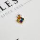 Pre-Owned 18ct Gold Multi Gemstone Rhombus Shaped Pendant