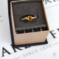 Pre-Owned 9ct Gold Treated Sapphire & White Zircon Ring