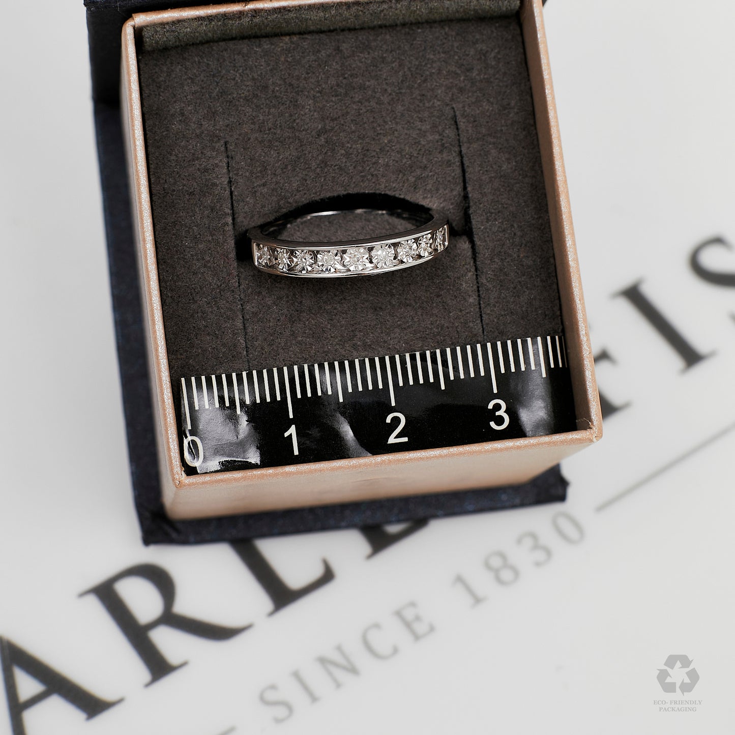 Pre-Owned 9ct White Gold Diamond Half Eternity Ring Size L.5