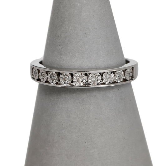 Pre-Owned 9ct White Gold Diamond Half Eternity Ring Size L.5