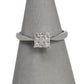 Pre-Owned 9ct White Gold Square Diamond Cluster Ring Size M