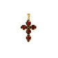 Pre-Owned 9ct Gold & 5 Garnet Cross Pendant