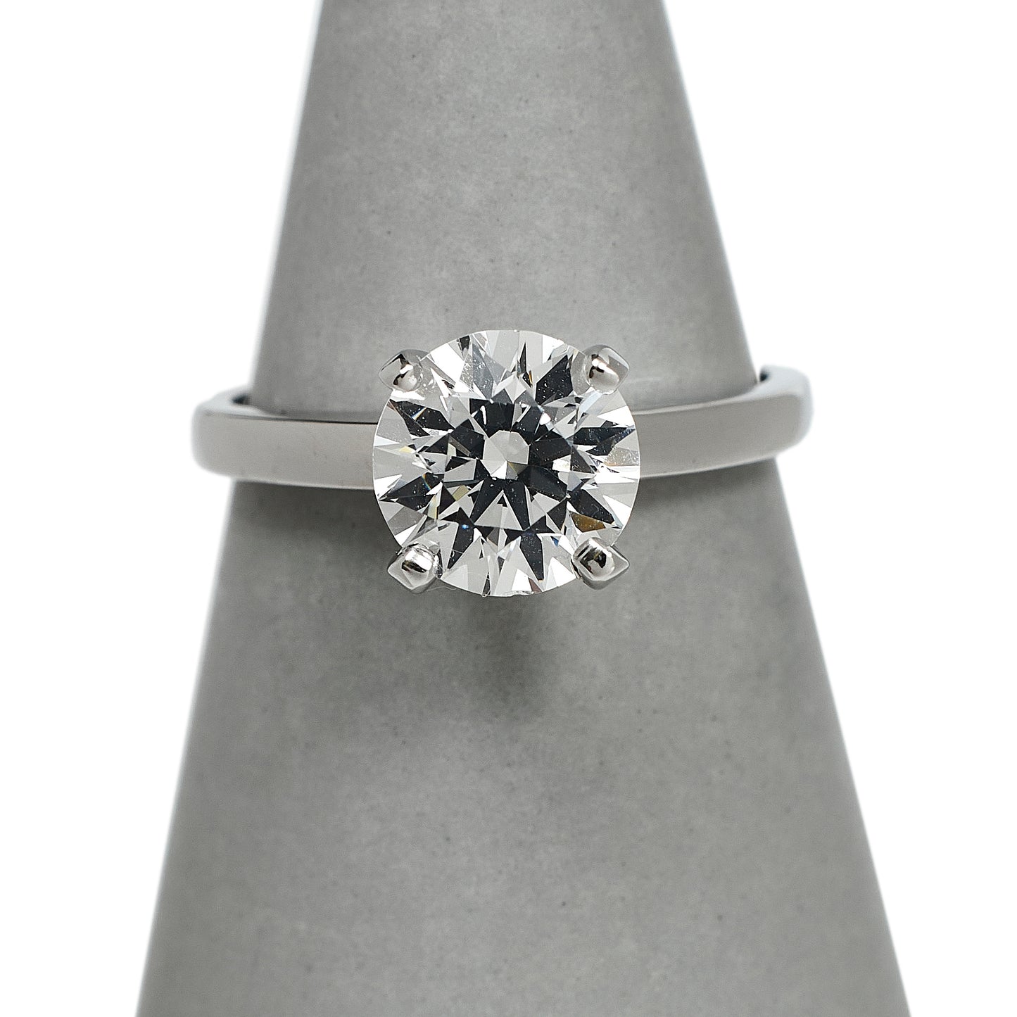Pre-Owned 14ct White Gold & CZ Dress Ring Size K