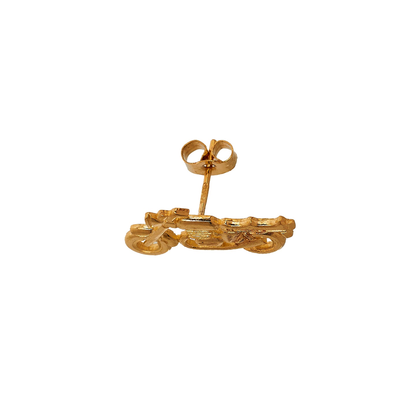 Pre-Owned 9ct Gold Single Motorbike Stud Earring