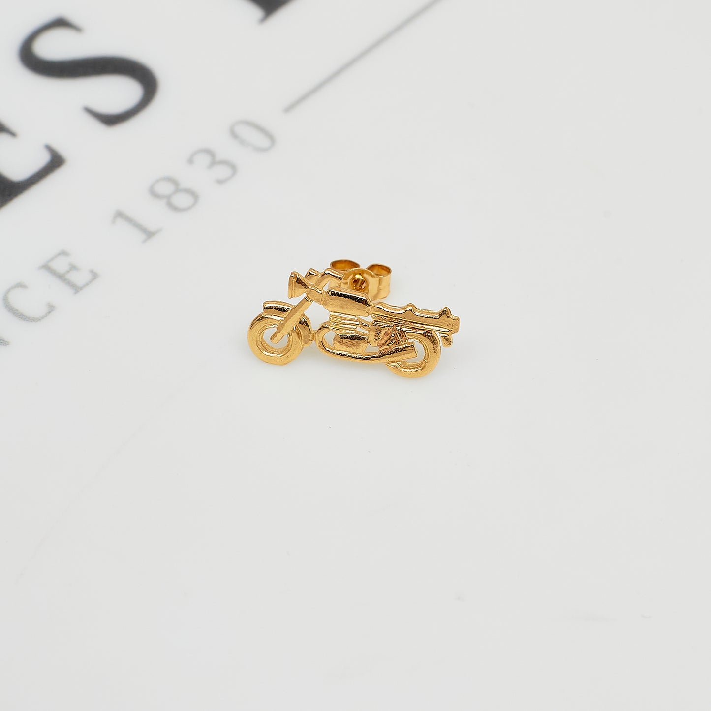 Pre-Owned 9ct Gold Single Motorbike Stud Earring