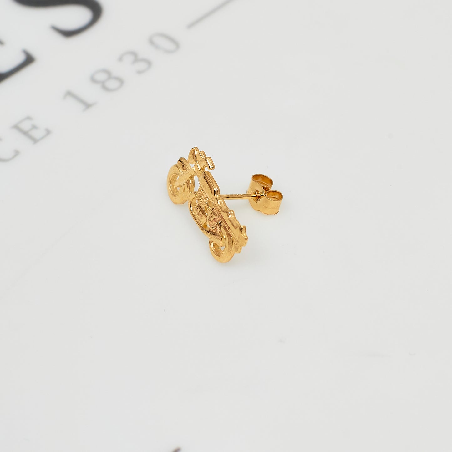 Pre-Owned 9ct Gold Single Motorbike Stud Earring