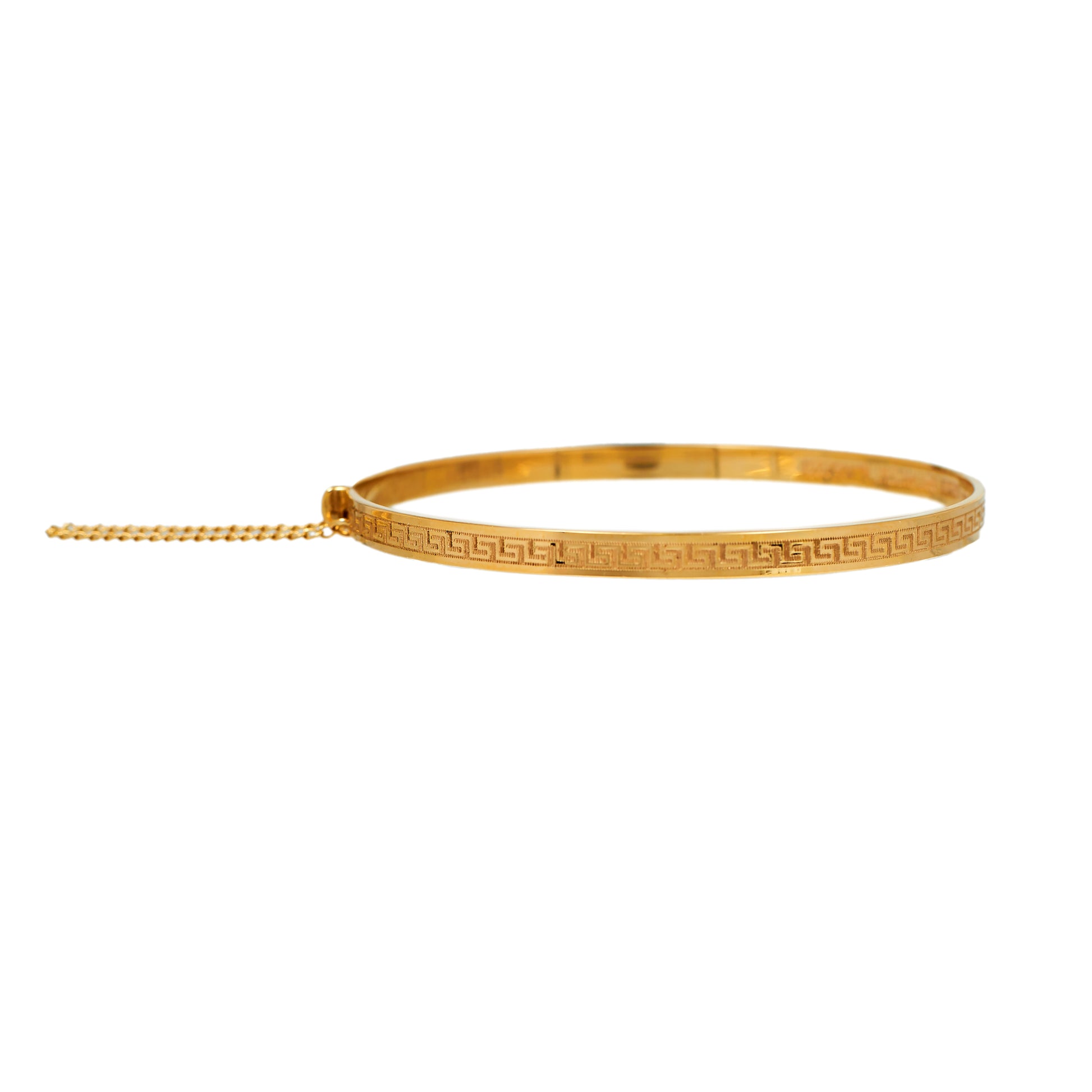 Pre-Owned 9ct Gold Greek Key Design Bangle