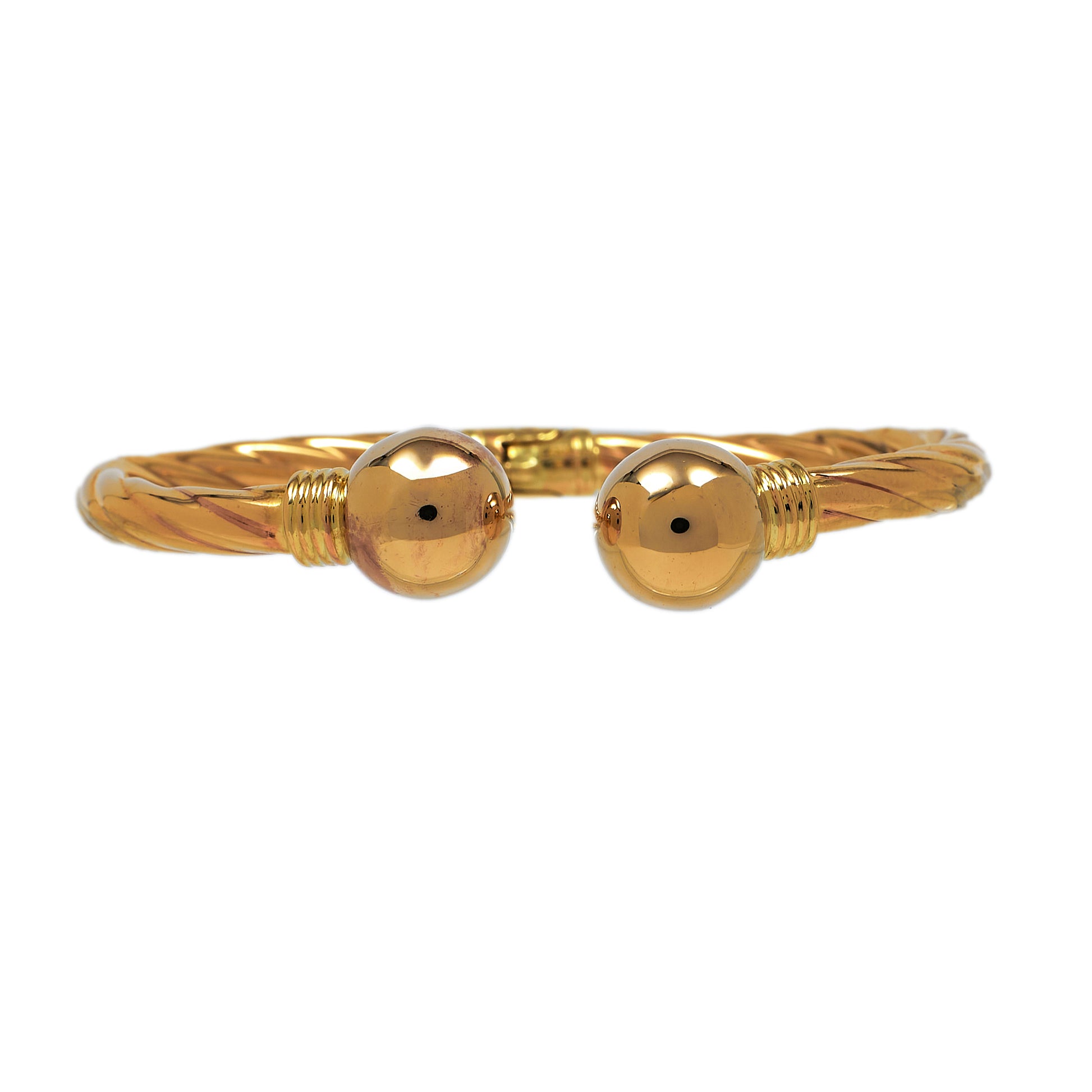 Pre-Owned 9ct Gold Twist Hinged Torque Bangle 69mm x 60mm