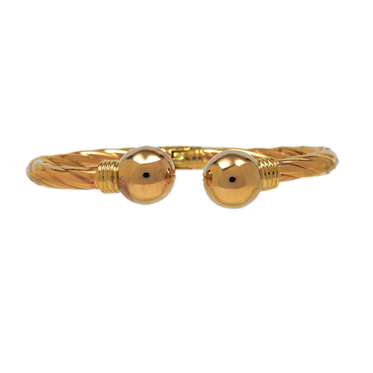 Pre-Owned 9ct Gold Twist Hinged Torque Bangle 69mm x 60mm