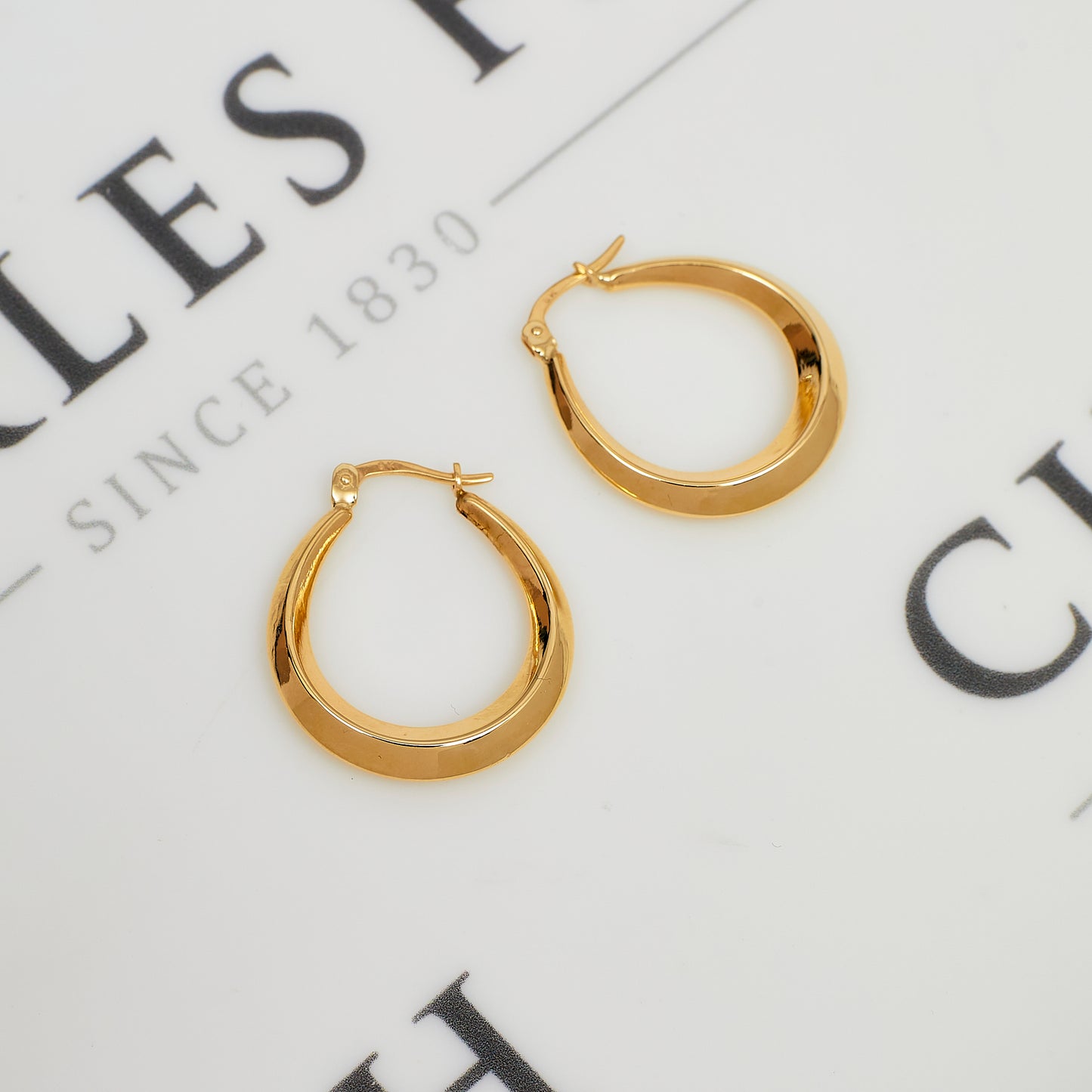 Pre-Owned 9ct Gold High Polish Creole Hoop Earrings