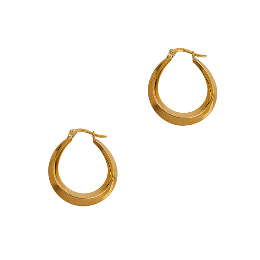 Pre-Owned 9ct Gold High Polish Creole Hoop Earrings