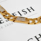 Pre-Owned 9ct Gold CZ Curb Bracelet 8 Inch