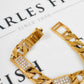 Pre-Owned 9ct Gold CZ Curb Bracelet 8 Inch