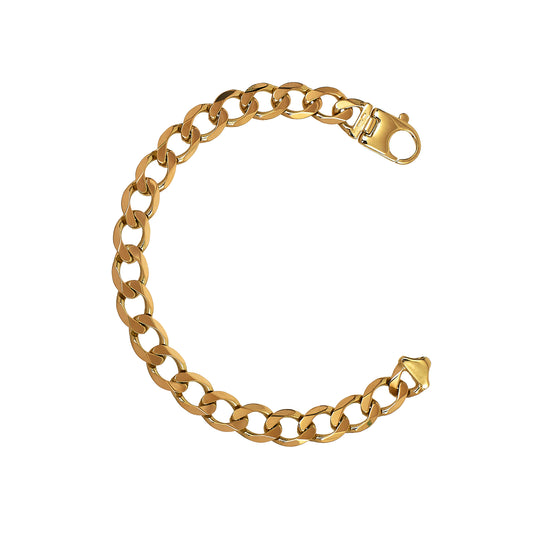 Pre-Owned 9ct Gold Curb Bracelet 8 Inch