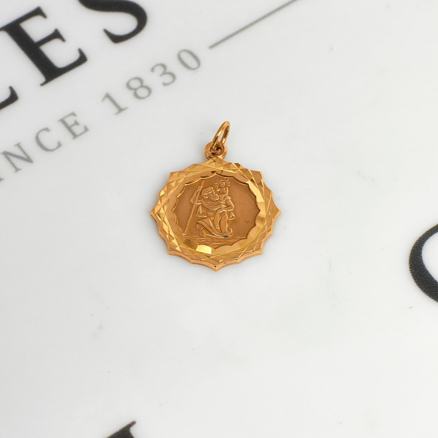Pre-Owned 9ct Gold 16 Sided St Christopher Pendant
