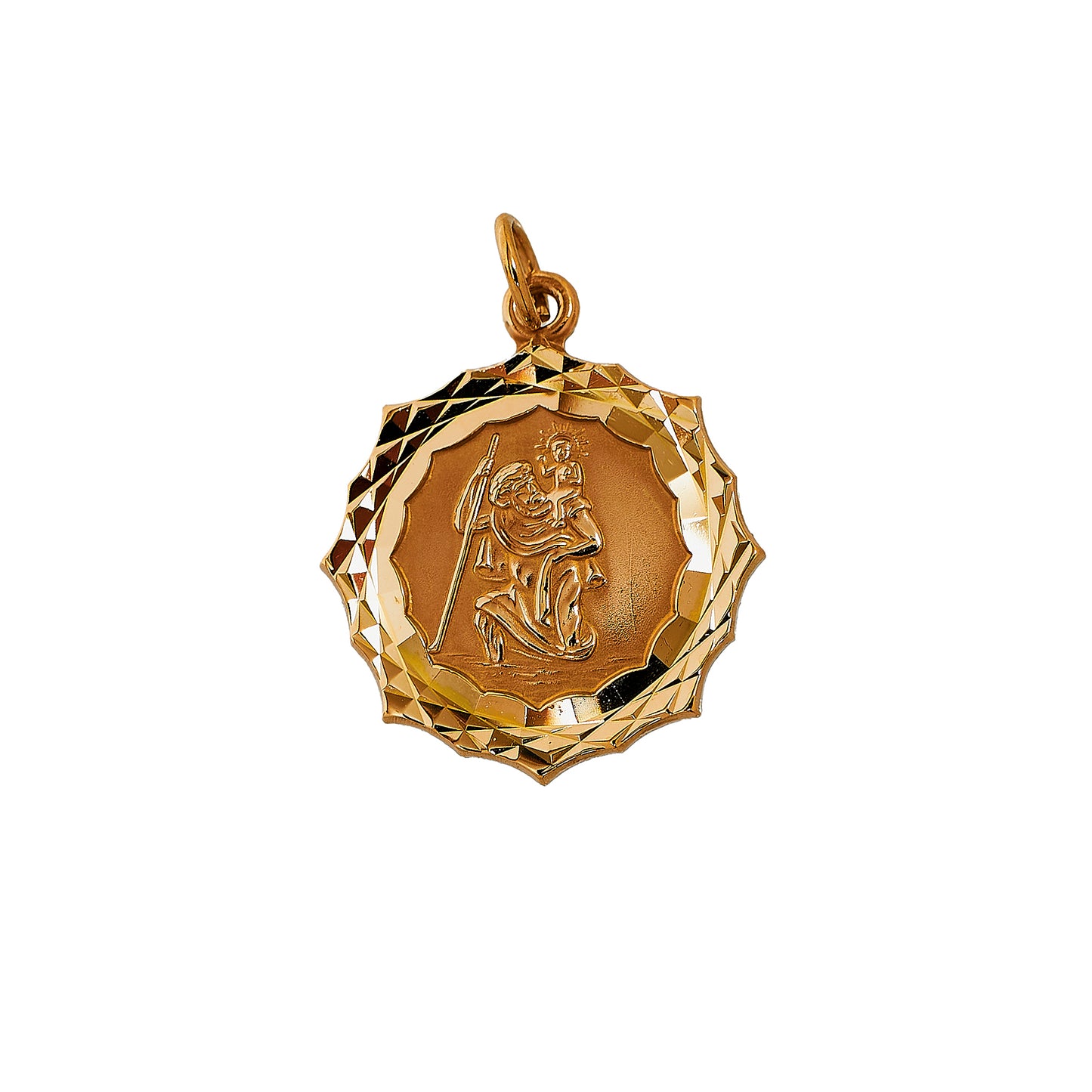 Pre-Owned 9ct Gold 16 Sided St Christopher Pendant