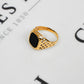 Pre-Owned 9ct Gold Rectangular Onyx Signet Ring Size R