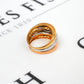 Pre-Owned 18ct Gold 3 Row Tricolor Bump Head Ring Size N