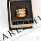 Pre-Owned 18ct Gold 3 Row Tricolor Bump Head Ring Size N