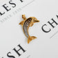 Pre-Owned 9ct Gold CZ Dolphin Pendant