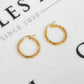 Pre-Owned 9ct Gold Hollow Twist Design Creole Hoop Earrings