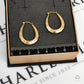 Pre-Owned 9ct Gold 2 Tone Pattern Horseshoe Creole Earrings