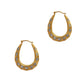 Pre-Owned 9ct Gold 2 Tone Pattern Horseshoe Creole Earrings