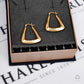 Pre-Owned 9ct Gold Triangle Creole Earrings
