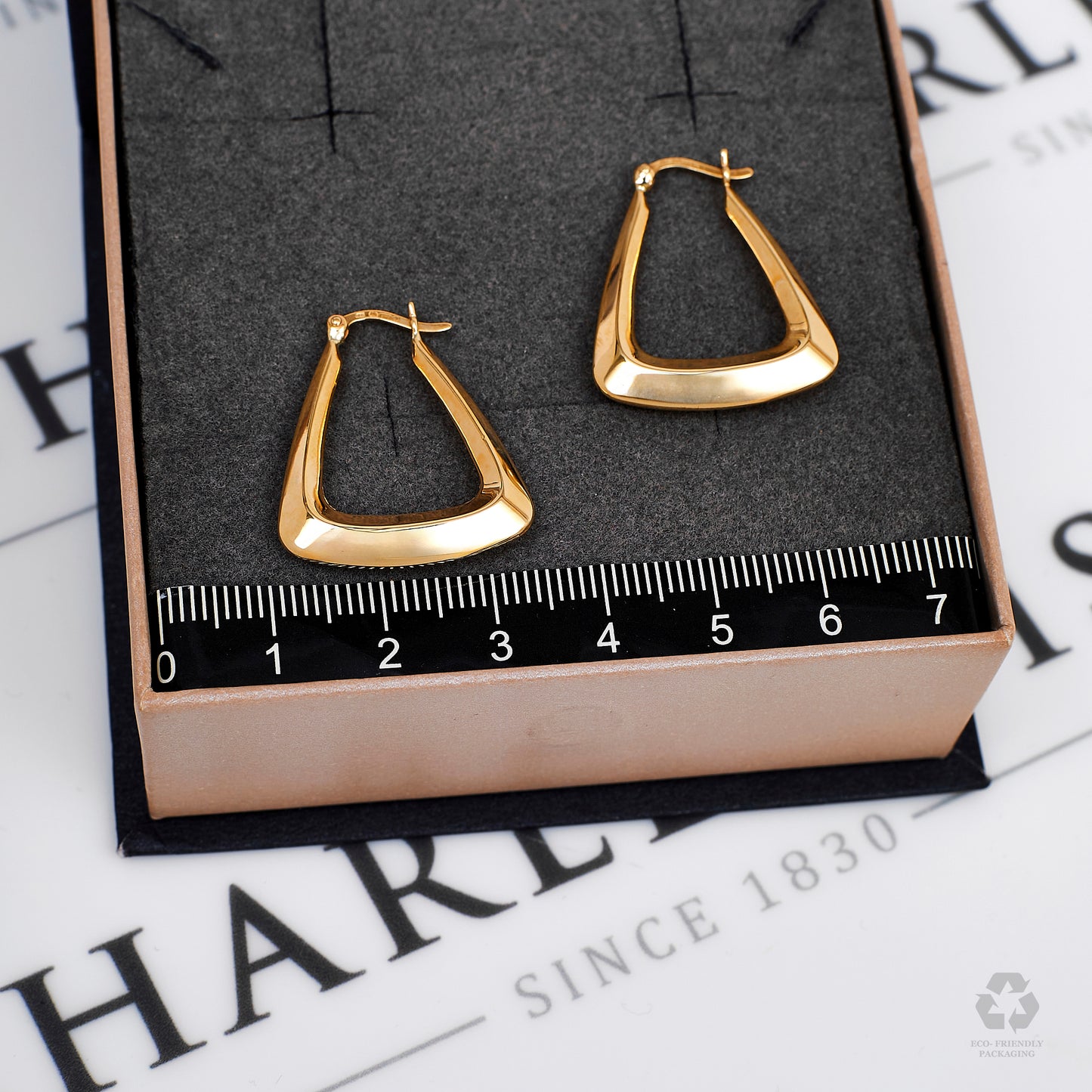 Pre-Owned 9ct Gold Triangle Creole Earrings